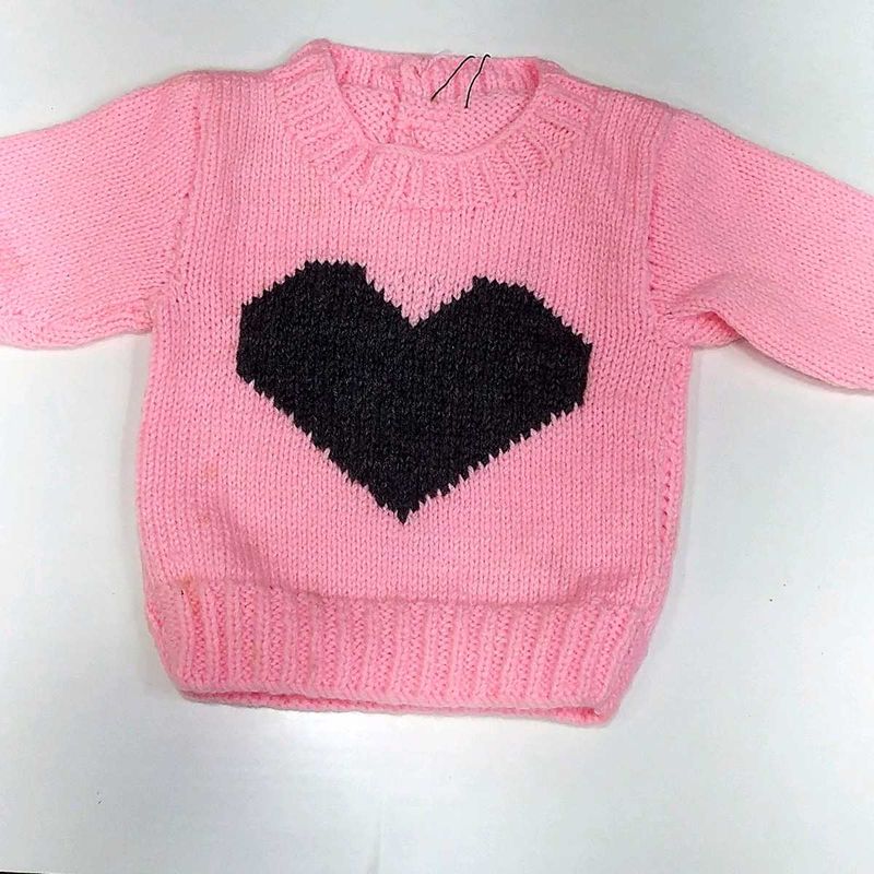 Cute Pink Heart Sweater