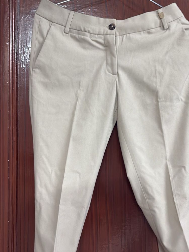 Beige Straight Leg Pants