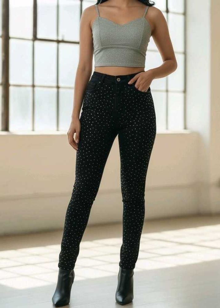 Silver Shined Cropped Cami Top