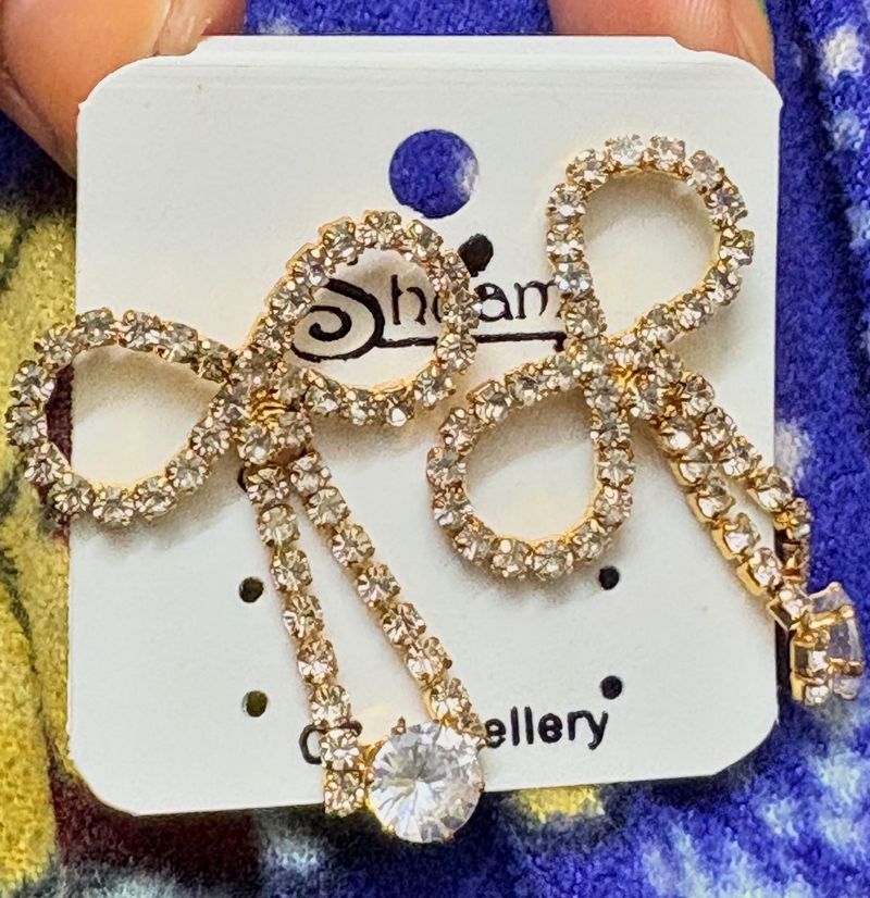 Bow Rhinestone Earrings
