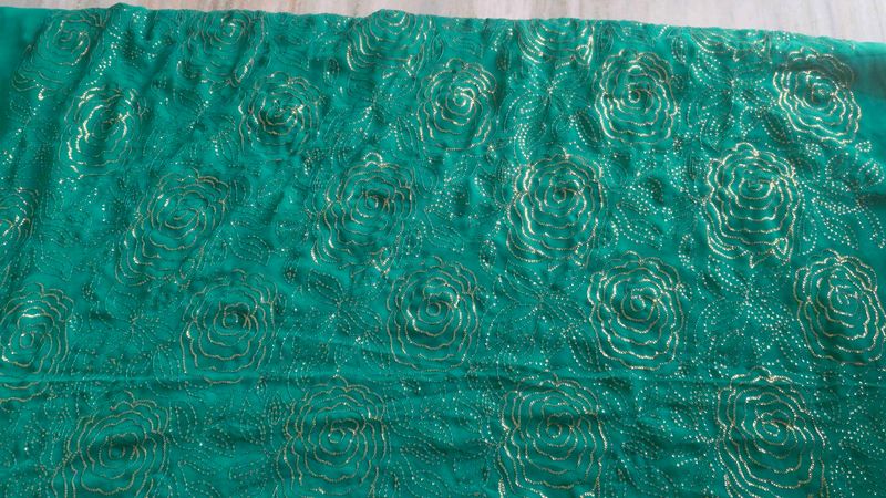 Green Floral Dress Material