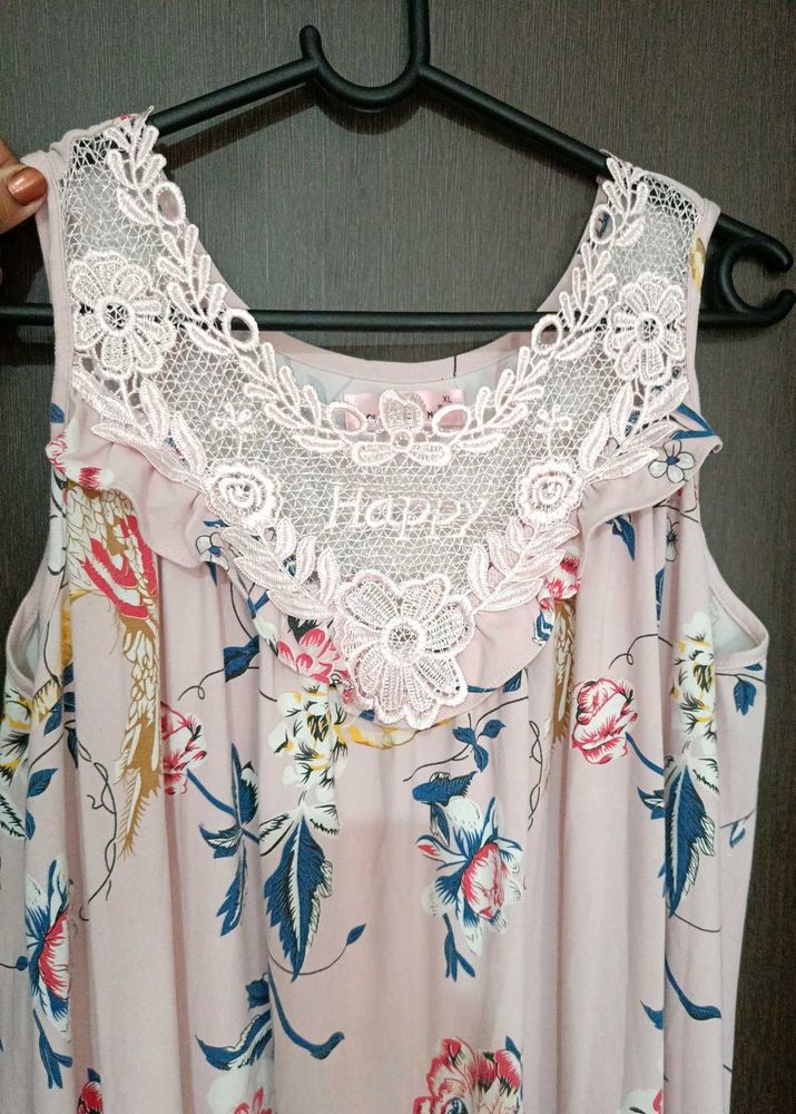 Floral Lace A line half nighty