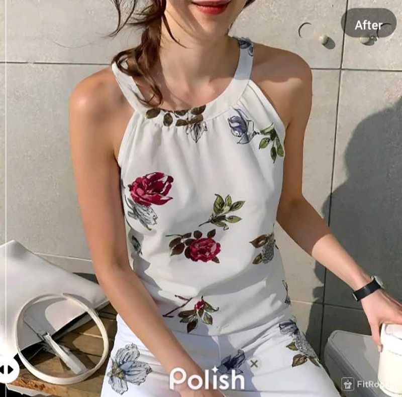 New With Tag Korean Half Floral Top