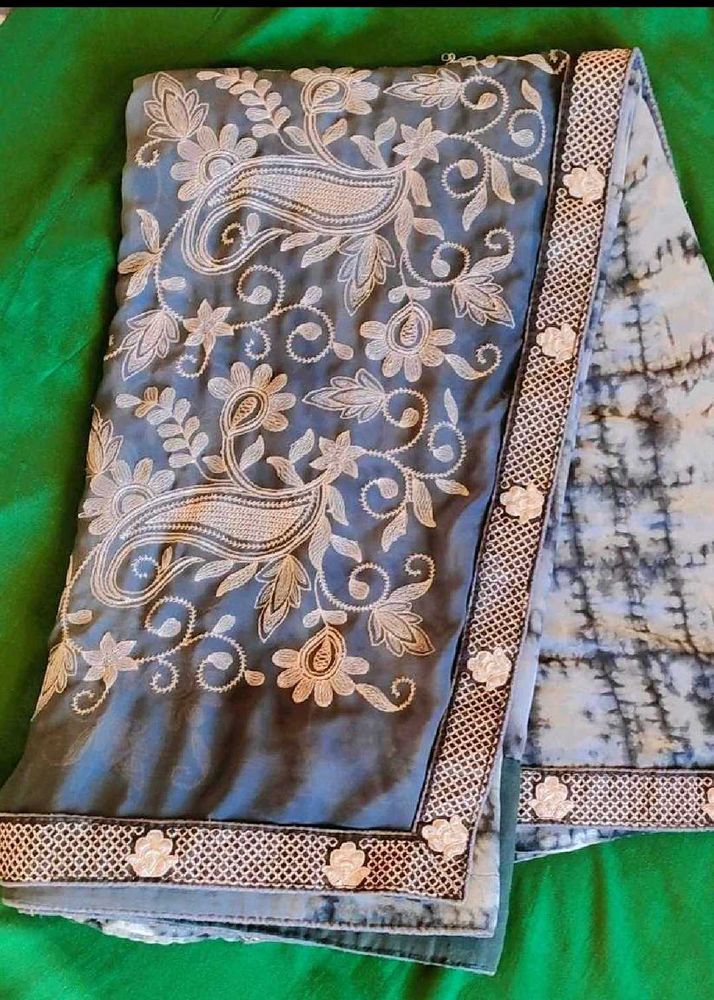 Elegant Embroidered Sari