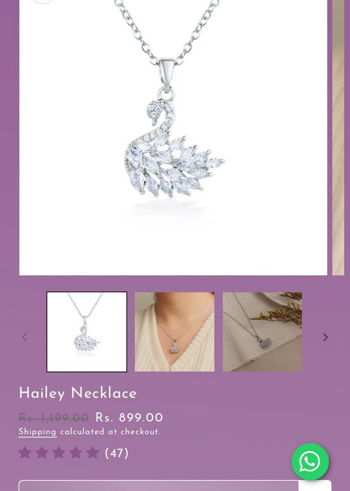Sparkling Swan Pendant Necklace