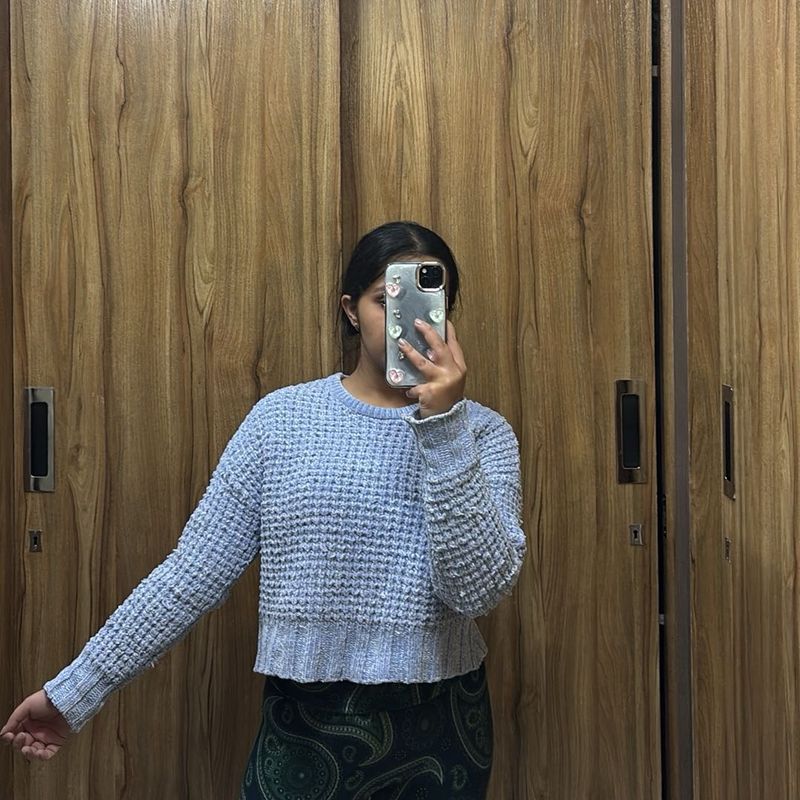 Cute Light Blue Knit Sweater