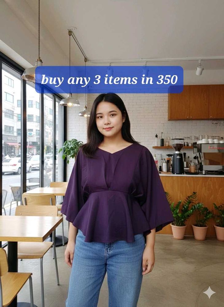 Chic Purple Peplum Top