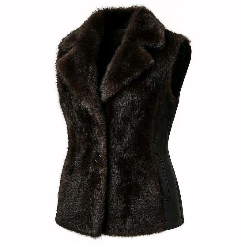 Stylish Fur &amp; Leather Vest