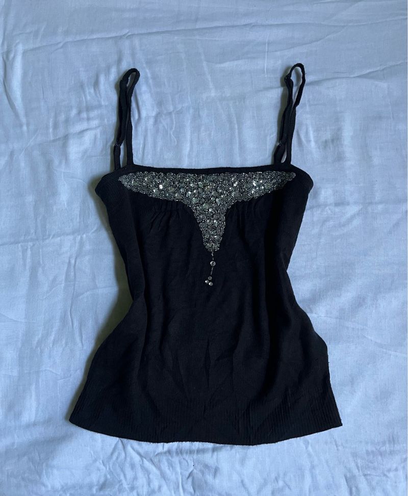 Black Embellished  Top