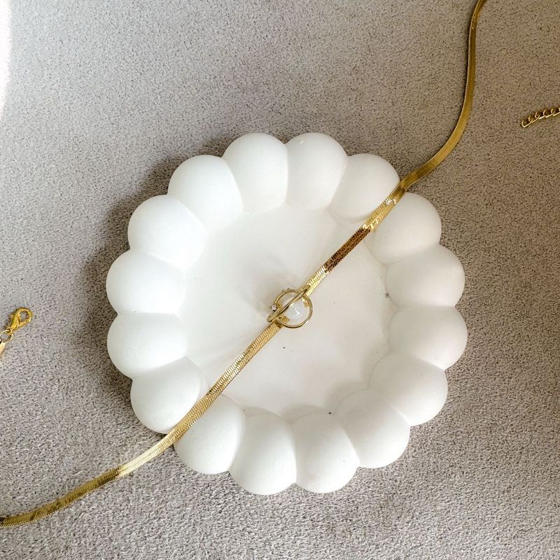 Gold Herringbone Chain Necklace