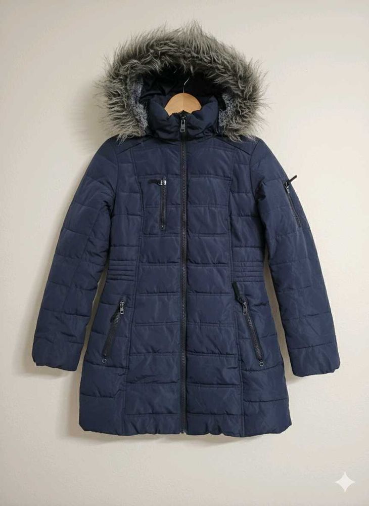 Women Navy Puffer Coat