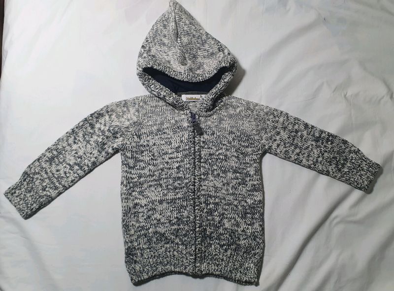 Imported Zipper Sweater For Kids With Hoody