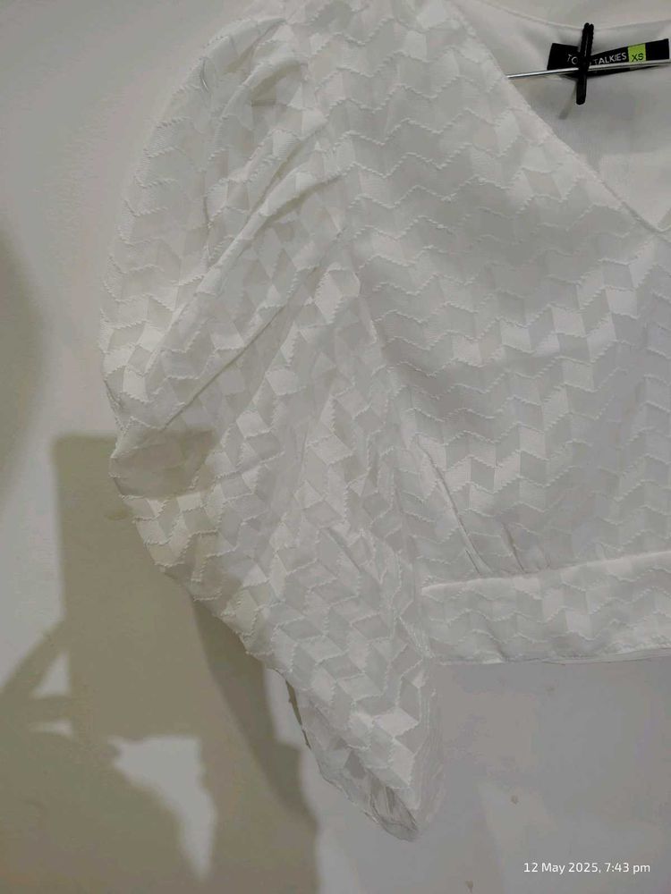 Puff Sleeve White Top