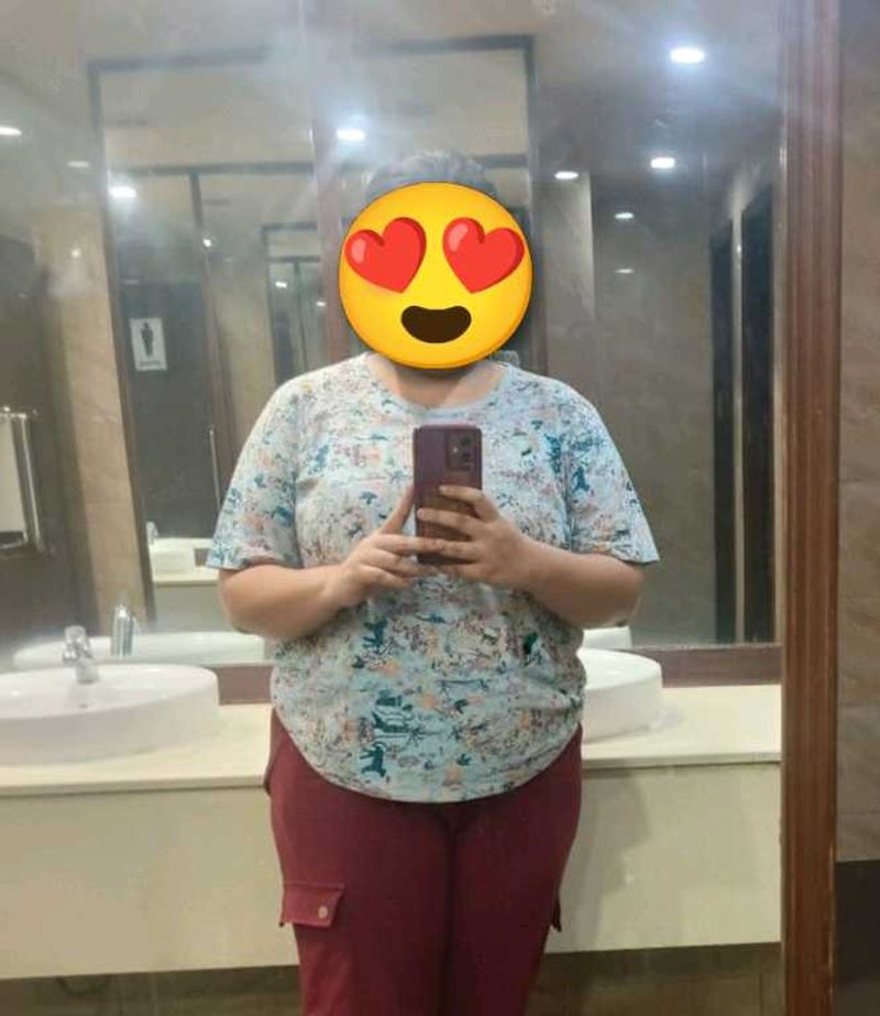 made in korea sky blue botanical top