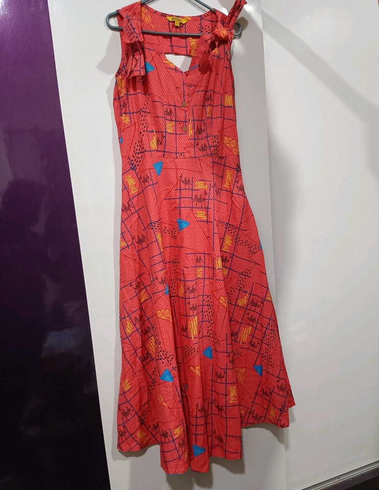 Pink Printed Dress👗