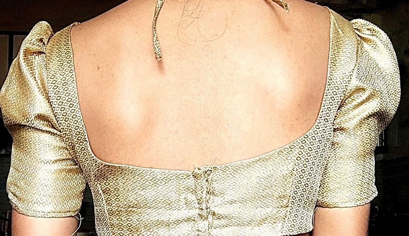 Gold Puff Sleeve Blouse