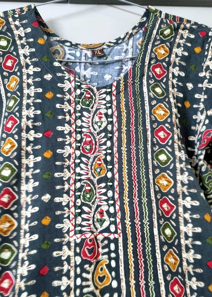 Ethnic Print Tunic Top