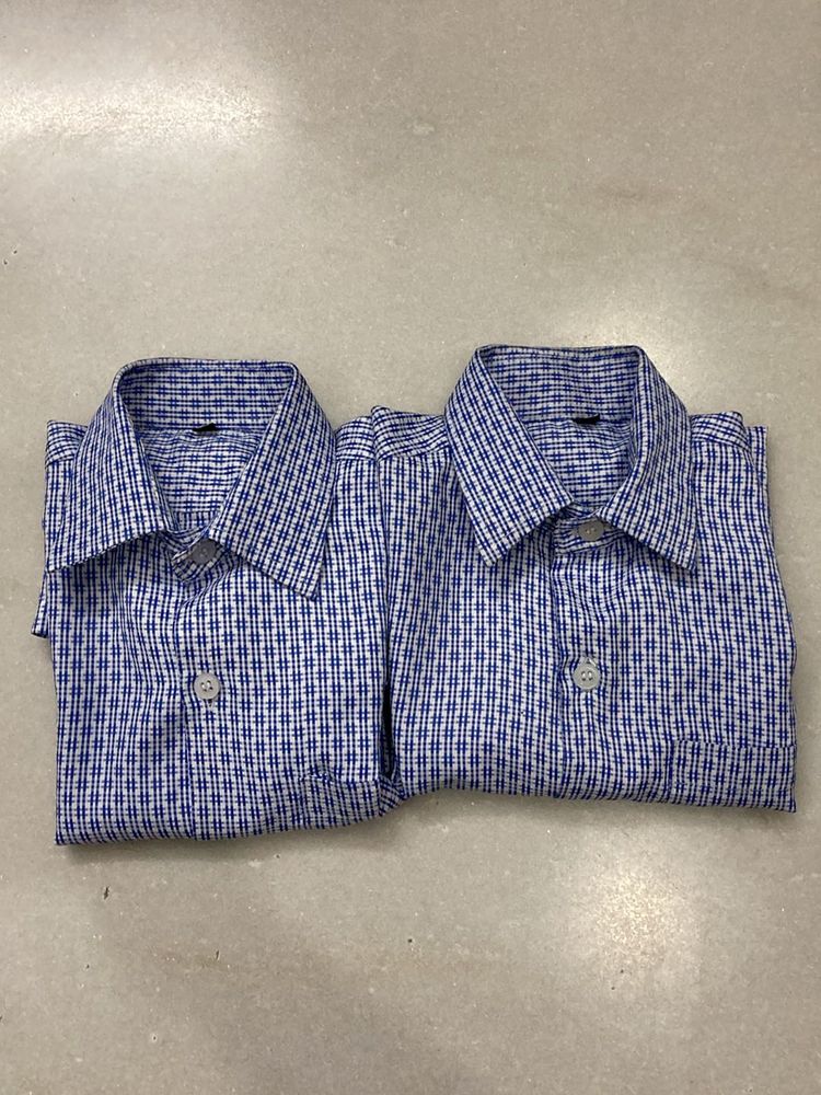 2 Blue Checked Shirt Size 30