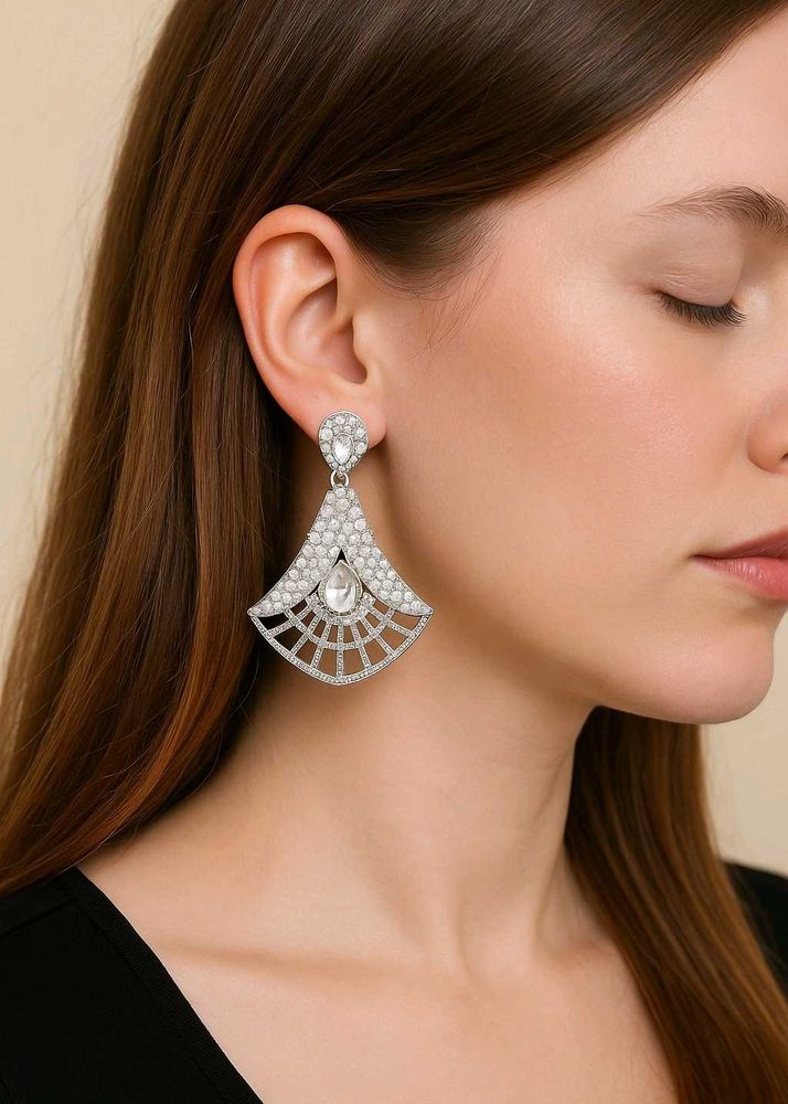 Rhinestone Art Deco Drop Earrings