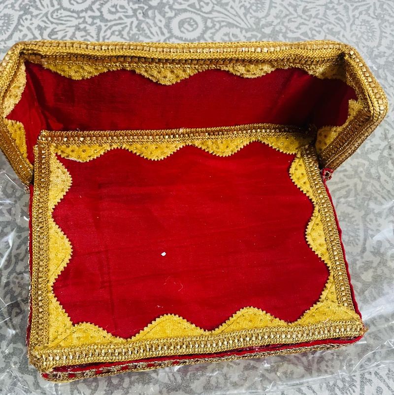 Red &amp; Gold Decorative Kreshna Ji Ka Bed