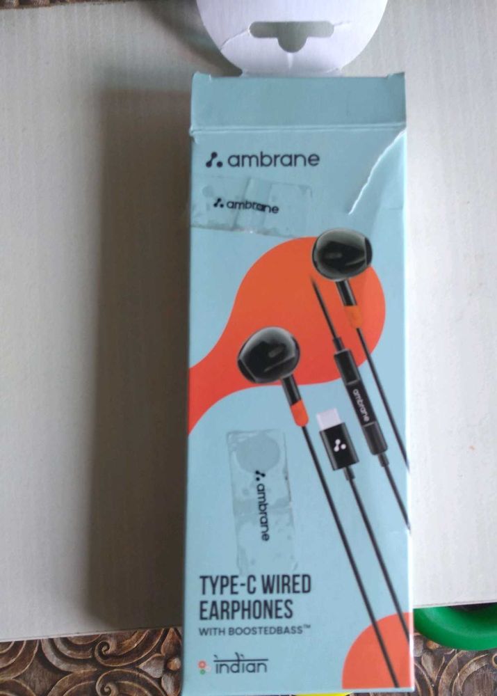 Brand New Unused Type C Earphones Ambrane