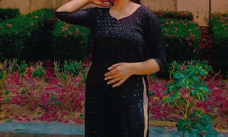 Black Sequin Kurti For Women