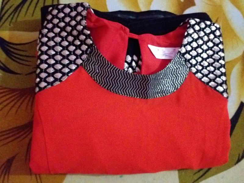 Party Wear Dress With Black Shining Border