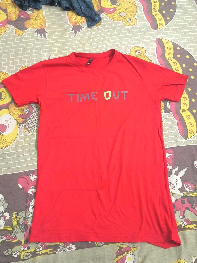 Red TIME OUT Graphic Tee