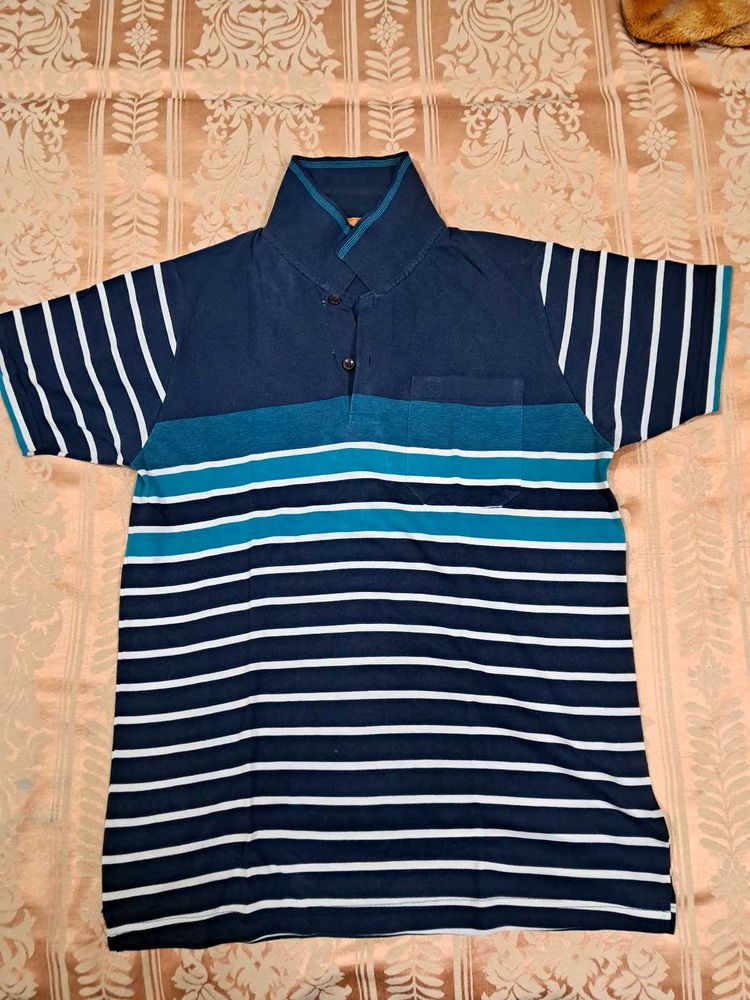 Striped Short Sleeve Polo Shirt