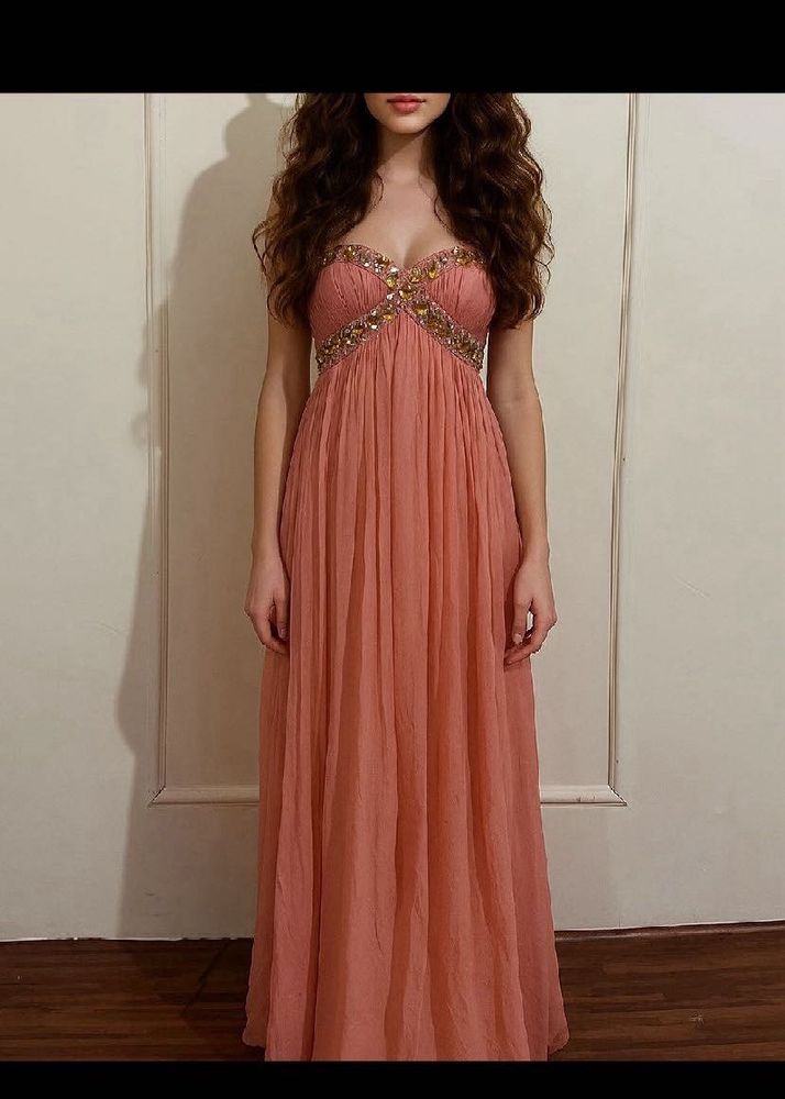 Elegant Coral Maxi Dress