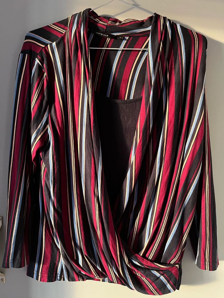 Striped Wrap Top