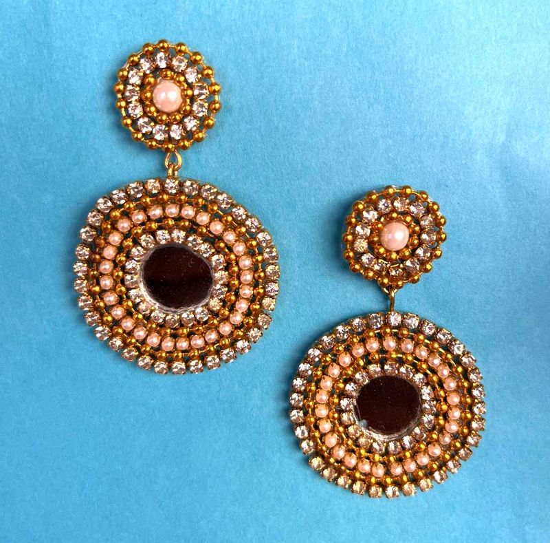 Glamorous Gold &amp; Pearl Earrings