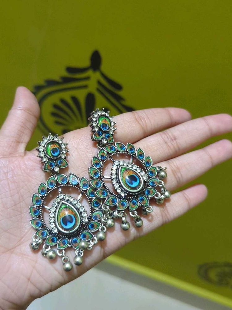 Peacock Drop Earrings-New