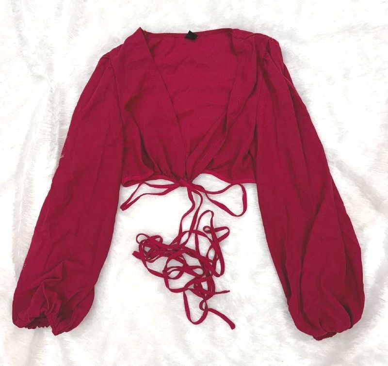 Red Wrap Top