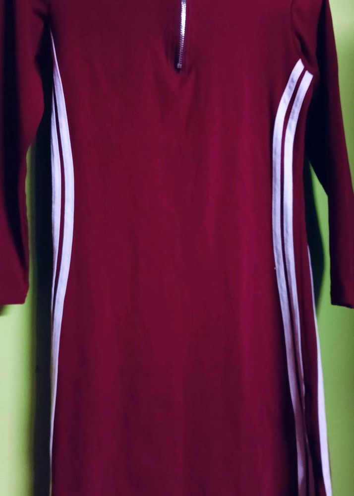 Maroon Colour Bodycone Dress