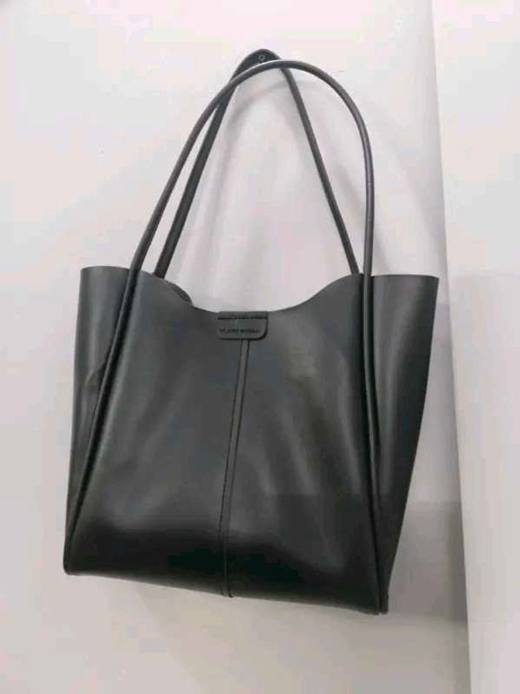 Black Leather Tote Bag