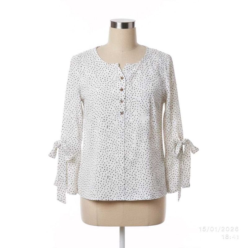Polka Dot Button-Up Blouse