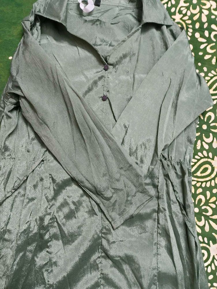 Green Button-Up Dress