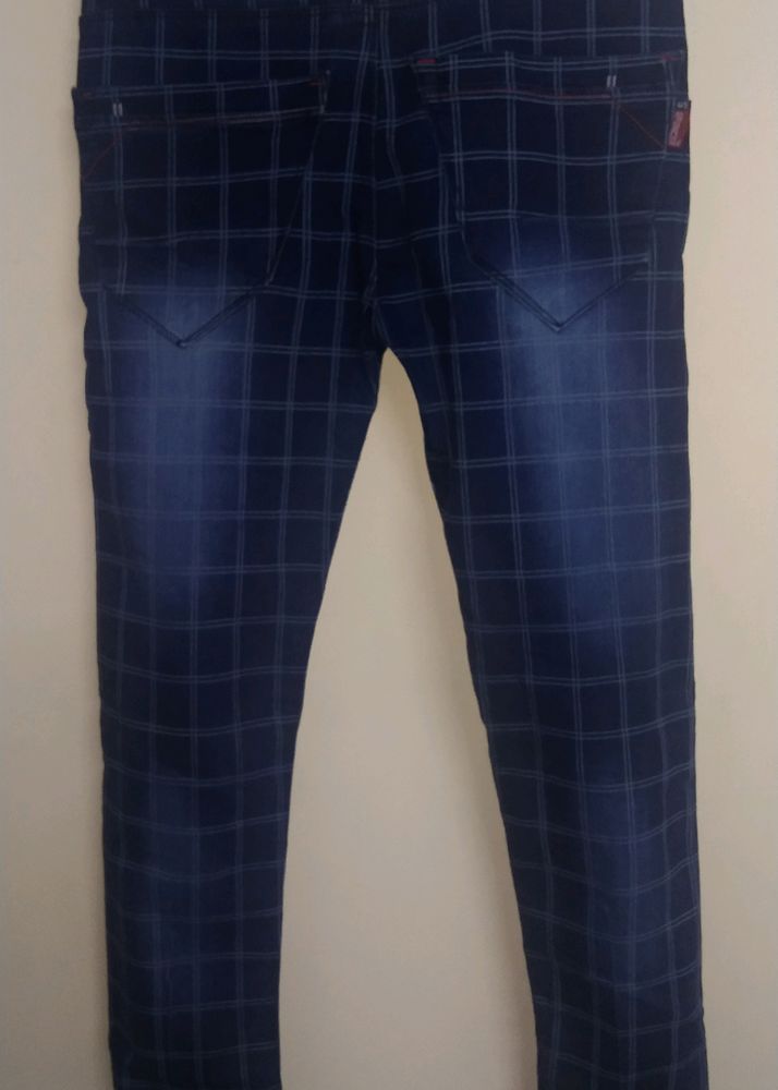 Ckecked Jean Pant