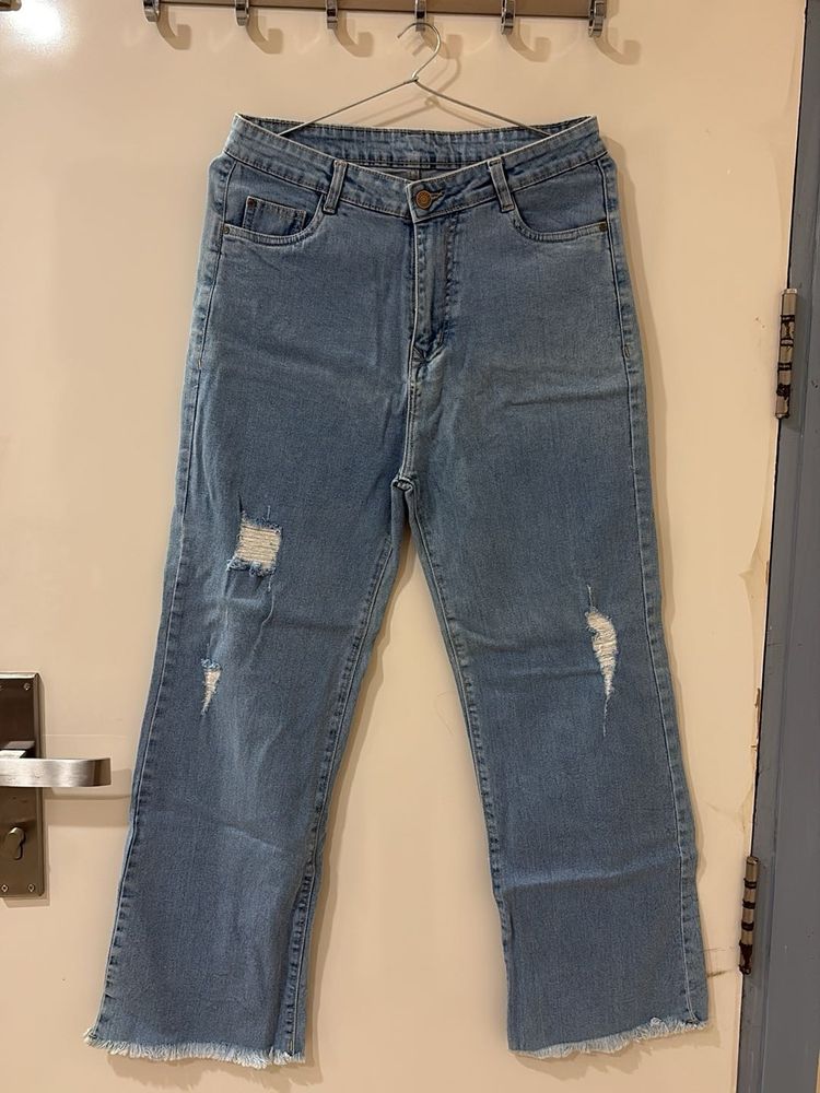 Distressed Wide Leg Jeans