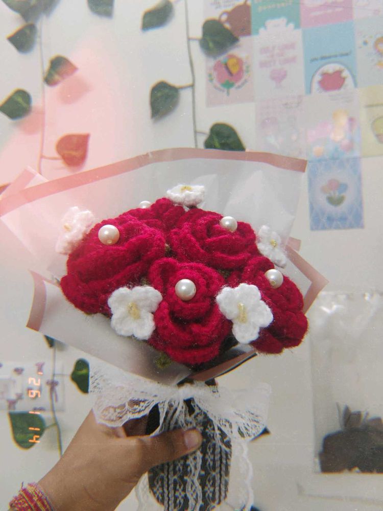 5 rose crochet bouquet ❤