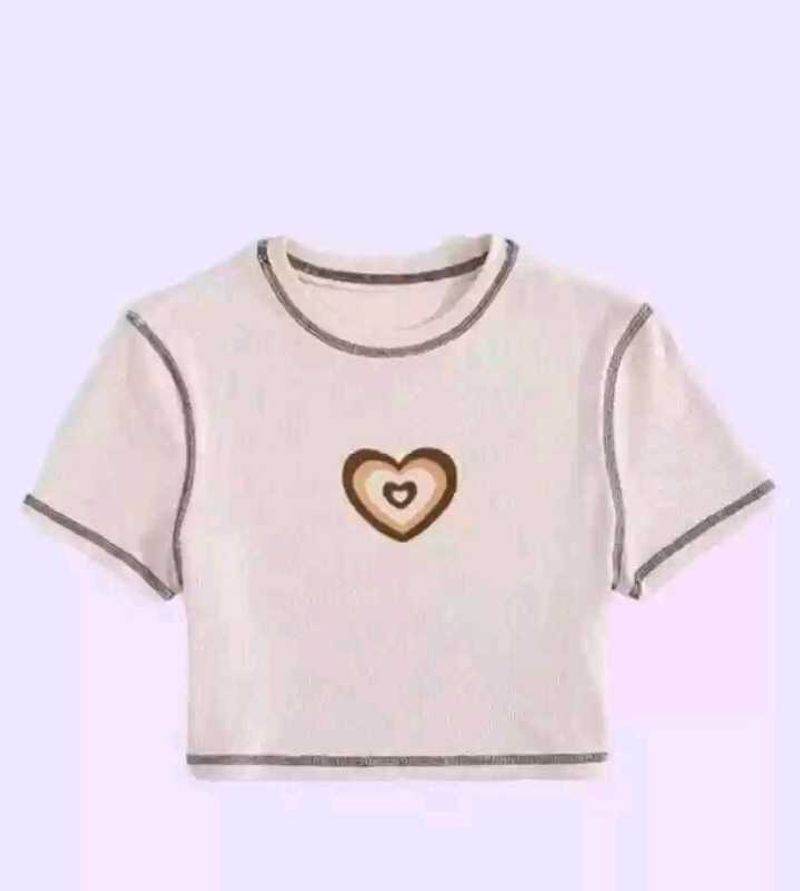 Heart Printed Crop Top