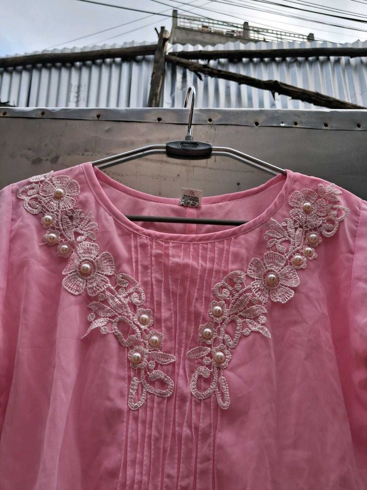 Pink Embellished Top(Wear with Traditionals)