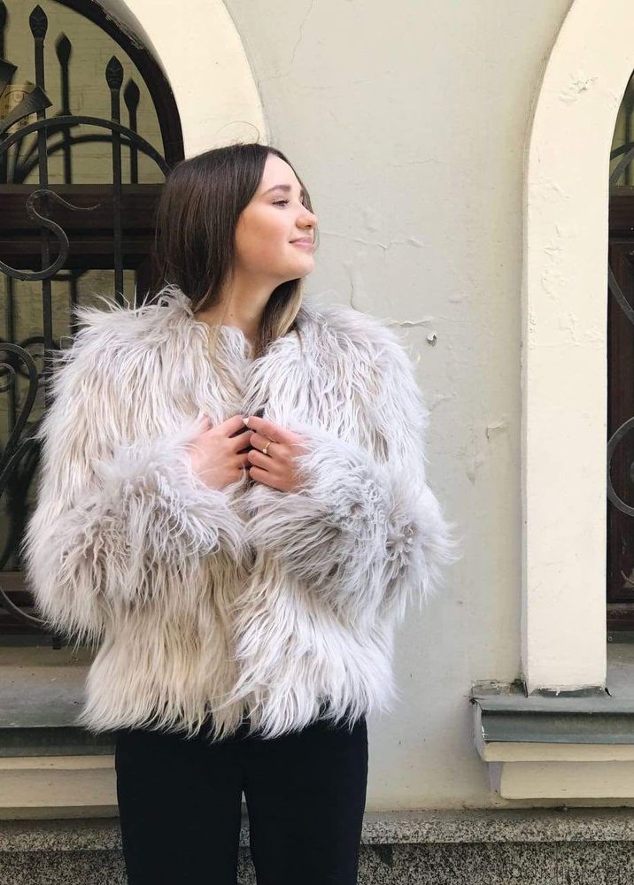 Luxury Grey Fur Coat