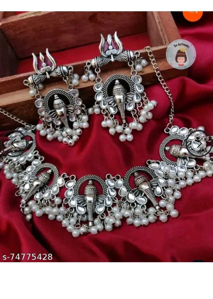 Oxidized Silver Necklace Set