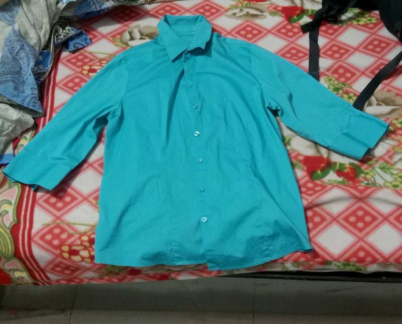 Teal Button-Down Shirt