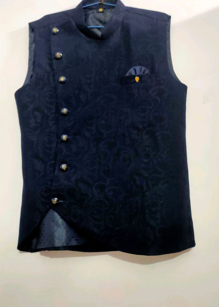 Navy Floral Patterned Vest