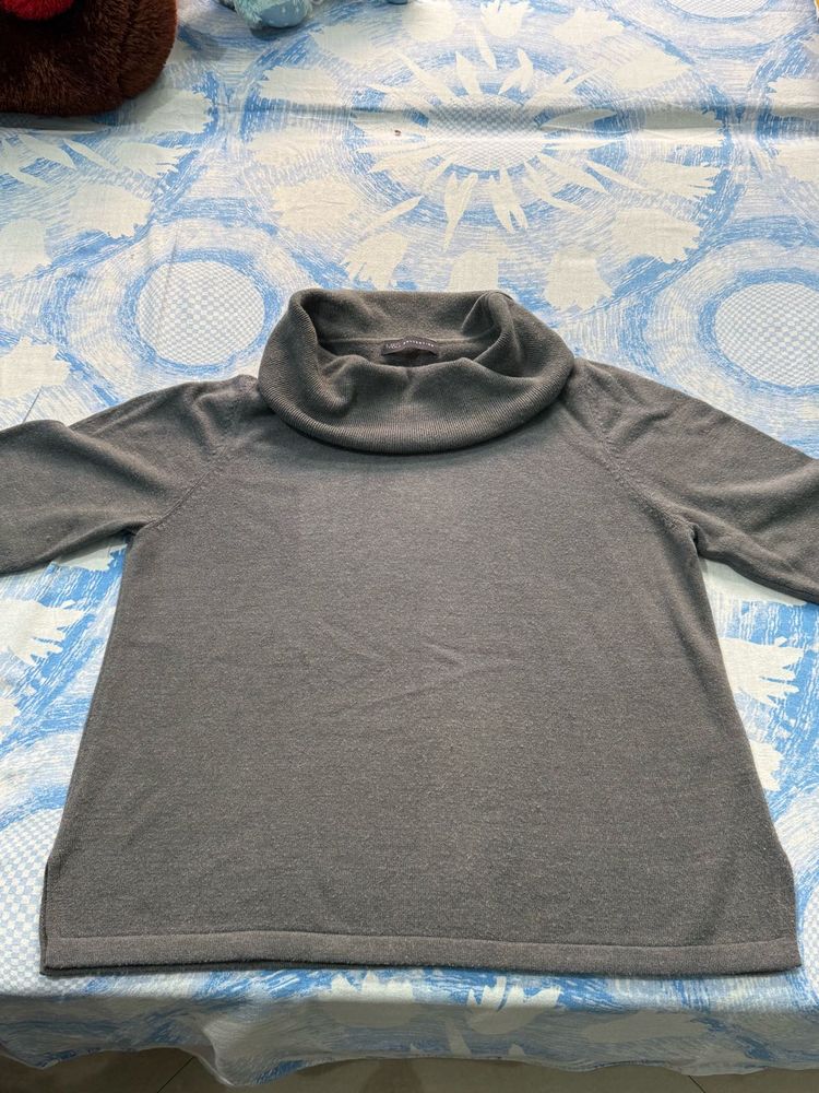 Grey Cowl Neck Sweater