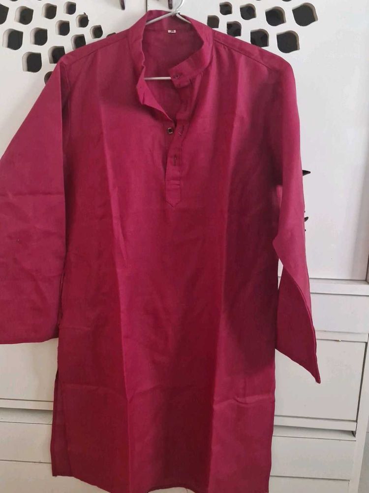 Maroon Cotton Kurta Suitable For Kids Age Group 12