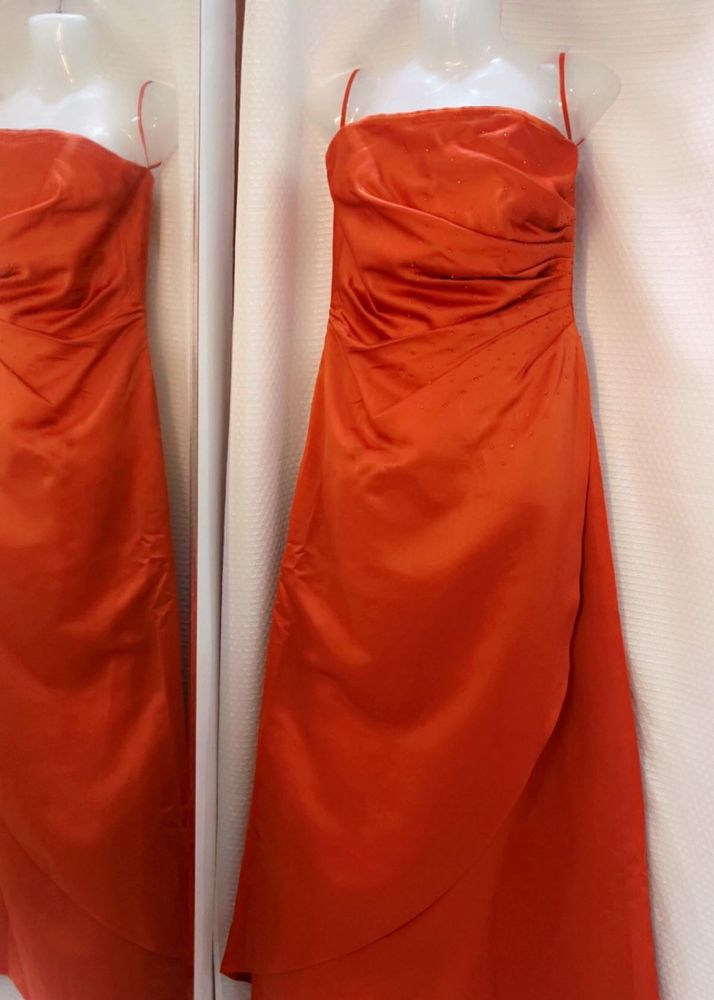Elegant Orange off shoulder Dress